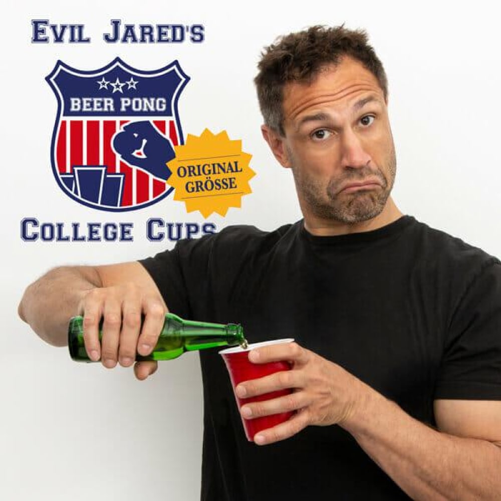 Evil Jareds øl-pong-kop og bold-sæt